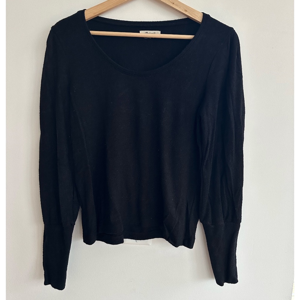 Madewell black puff sleeve sweater